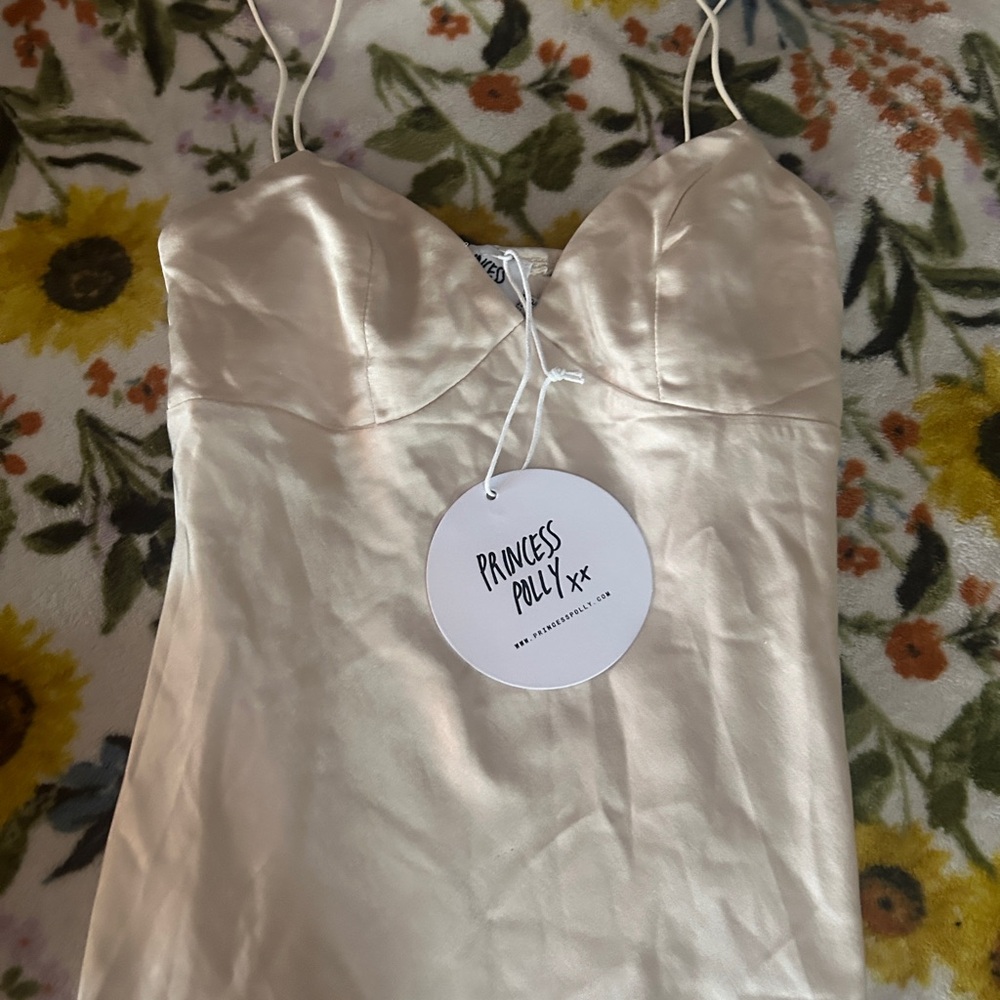 Princess Polly Ivory Satin Gown